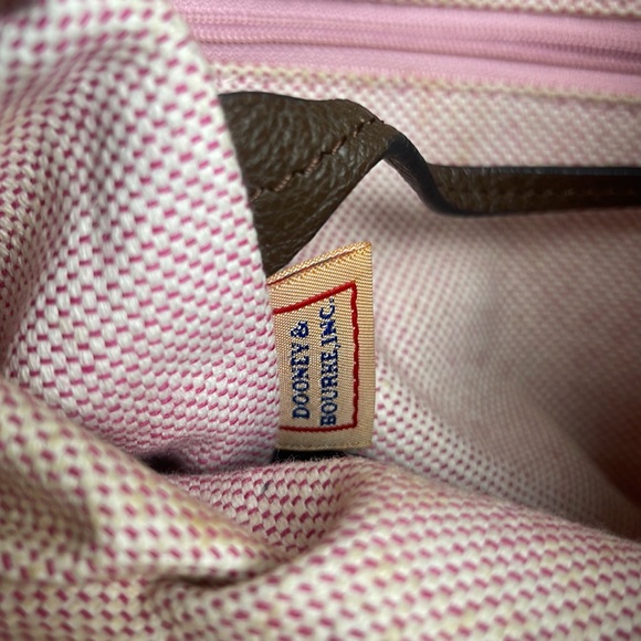 Dooney and Bourke. Brown leather shoulder bag. Has interior stains. - Picture 8 of 14